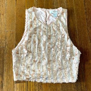 NWOT F21 Sequin crop top - Sz M